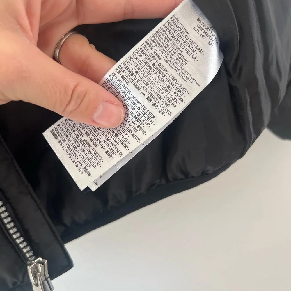 Nike Essential Toddler Black & White Quilted Puffer Full-‎ Zip Jacket Size 2T